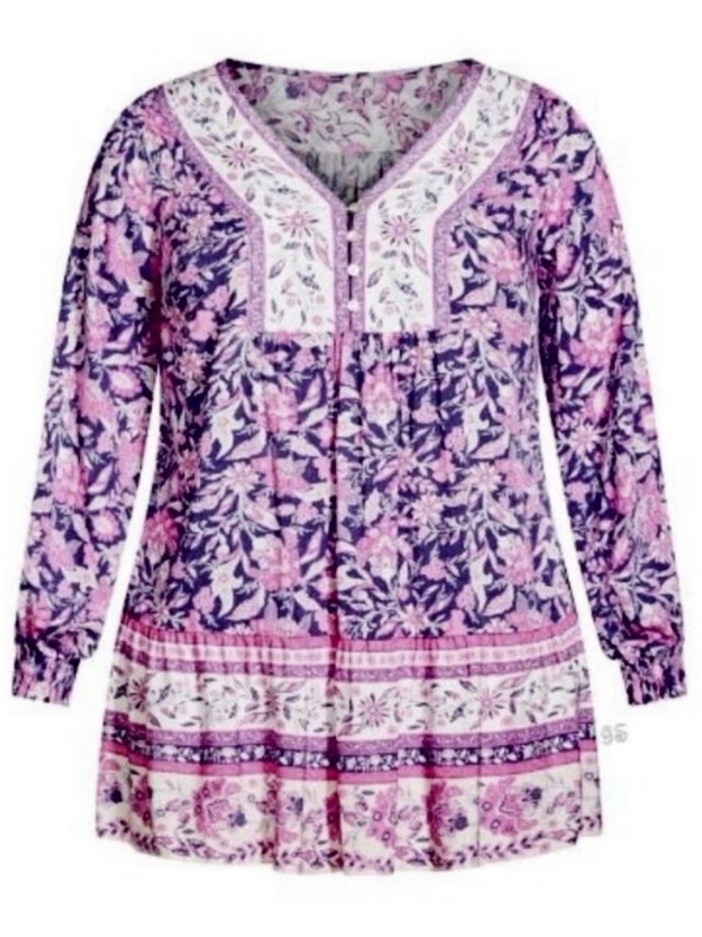 AVEOLOGY Boho Floral Tunic Dress / Tunic Top – Plus 3X/4X – NWT - Picture 3 of 15